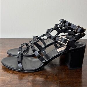 Valentino Black Studded Sandals